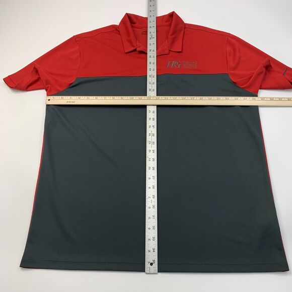 Nike Golf Shirt Mens XL Extra Large Red Gray Performance Dri Fit Polo - Picture 6 of 11